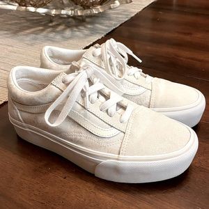 Vans Old Skool Platform Tonal Floral sneakers in off-white